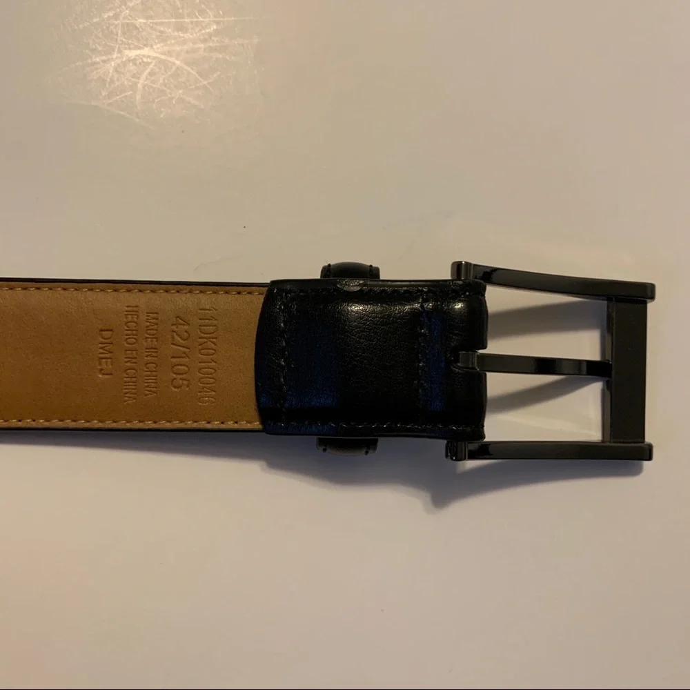 Dockers Belt Genuine Leather Mens Size 42 Black Dress Belt Work Casual Daily